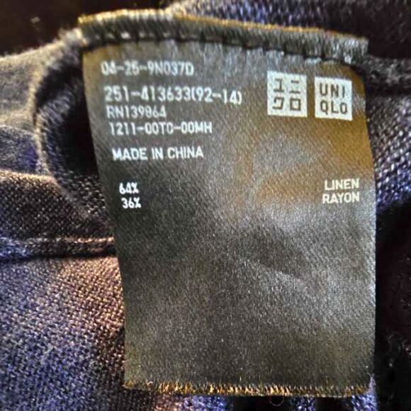 Uniqlo Duster Long Cardigan Women's Small Linen Lightweight Pockets Navy Blue - Picture 7 of 8